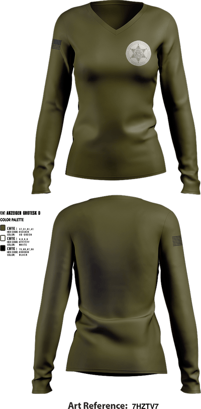 Fresno Sheriff Youth Academy 9592631 Women's Long Sleeve V-neck Shirt - 1