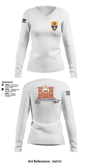 Womens Long Sleeve Vneck Shirt, 649 ENG CO649 ENG CO649 EN CO, Army, Teamtime, Team time, sublimation, custom sports apparel, team uniforms, spirit wear, spiritwear, sports uniforms, custom shirts, team store, custom team store, fundraiser sports, apparel fundraiser