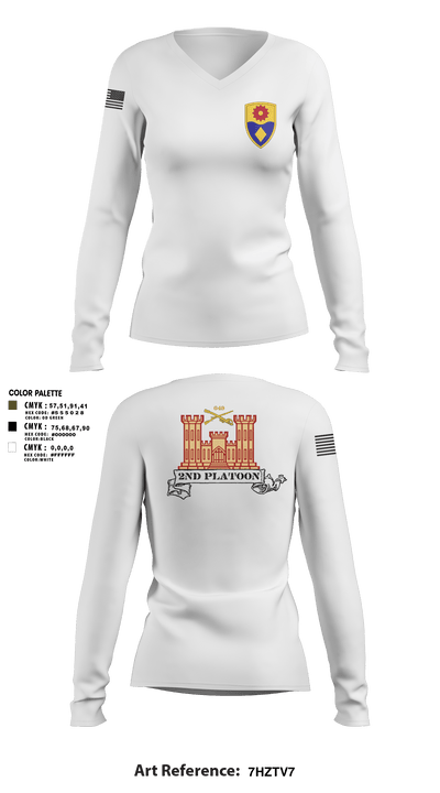 649 ENG CO649 ENG CO 61246639 Women's Long Sleeve V-neck Shirt - 2