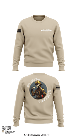 Crew Neck Sweatshirt, 91 Bravo, Fire Department, Teamtime, Team time, sublimation, custom sports apparel, team uniforms, spirit wear, spiritwear, sports uniforms, custom shirts, team store, custom team store, fundraiser sports, apparel fundraiser