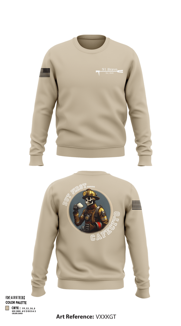 Crew Neck Sweatshirt, 91 Bravo, Fire Department, Teamtime, Team time, sublimation, custom sports apparel, team uniforms, spirit wear, spiritwear, sports uniforms, custom shirts, team store, custom team store, fundraiser sports, apparel fundraiser