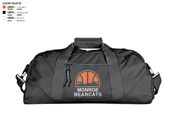 Duffle Bag, Monroe High School Basketball, Women's Basketball, Teamtime, Team time, sublimation, custom sports apparel, team uniforms, spirit wear, spiritwear, sports uniforms, custom shirts, team store, custom team store, fundraiser sports, apparel fundraiser