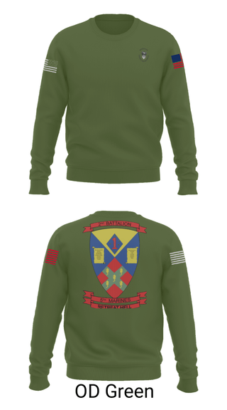 Crew Neck Sweatshirt, 2nd battalion , 5th marines, Marines, Teamtime, Team time, sublimation, custom sports apparel, team uniforms, spirit wear, spiritwear, sports uniforms, custom shirts, team store, custom team store, fundraiser sports, apparel fundraiser