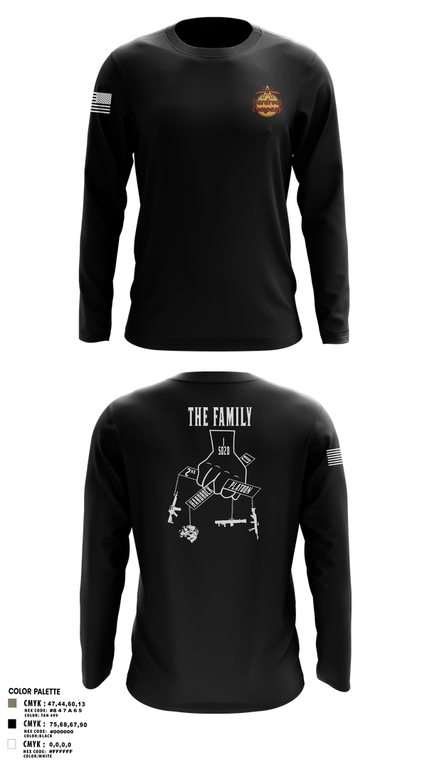 Long Sleeve Performance Shirt, 2nd PLT A CO-The Family, Army, Teamtime, Team time, sublimation, custom sports apparel, team uniforms, spirit wear, spiritwear, sports uniforms, custom shirts, team store, custom team store, fundraiser sports, apparel fundraiser