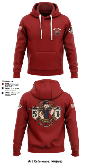 Hoodie, Station 51, Fire Department, Teamtime, Team time, sublimation, custom sports apparel, team uniforms, spirit wear, spiritwear, sports uniforms, custom shirts, team store, custom team store, fundraiser sports, apparel fundraiser