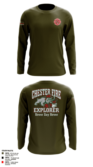 Long Sleeve Performance Polo, Chester fire explorers, Fire Department, Teamtime, Team time, sublimation, custom sports apparel, team uniforms, spirit wear, spiritwear, sports uniforms, custom shirts, team store, custom team store, fundraiser sports, apparel fundraiser