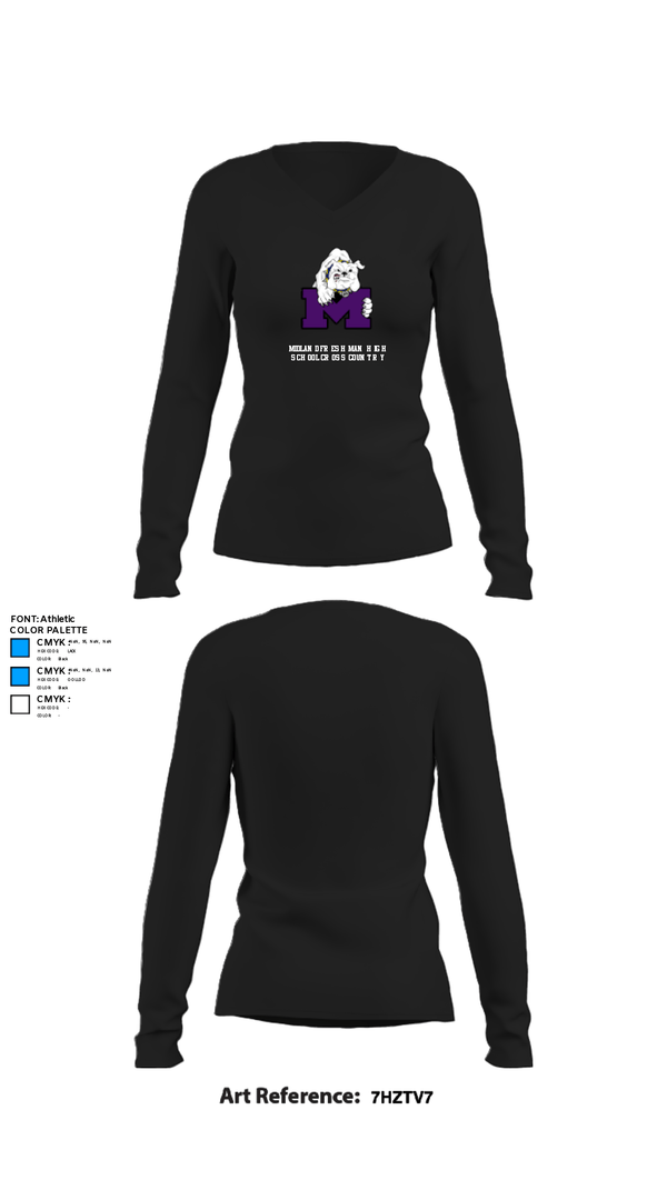 Womens Long Sleeve Vneck Shirt, Midland Freshman High School Cross Country, Cross Country, Teamtime, Team time, sublimation, custom sports apparel, team uniforms, spirit wear, spiritwear, sports uniforms, custom shirts, team store, custom team store, fundraiser sports, apparel fundraiser