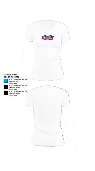 Womens Short Sleeve Vneck Shirt, Sweet Thangs, , Teamtime, Team time, sublimation, custom sports apparel, team uniforms, spirit wear, spiritwear, sports uniforms, custom shirts, team store, custom team store, fundraiser sports, apparel fundraiser