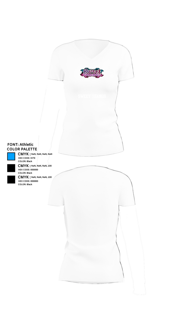 Womens Short Sleeve Vneck Shirt, Sweet Thangs, , Teamtime, Team time, sublimation, custom sports apparel, team uniforms, spirit wear, spiritwear, sports uniforms, custom shirts, team store, custom team store, fundraiser sports, apparel fundraiser