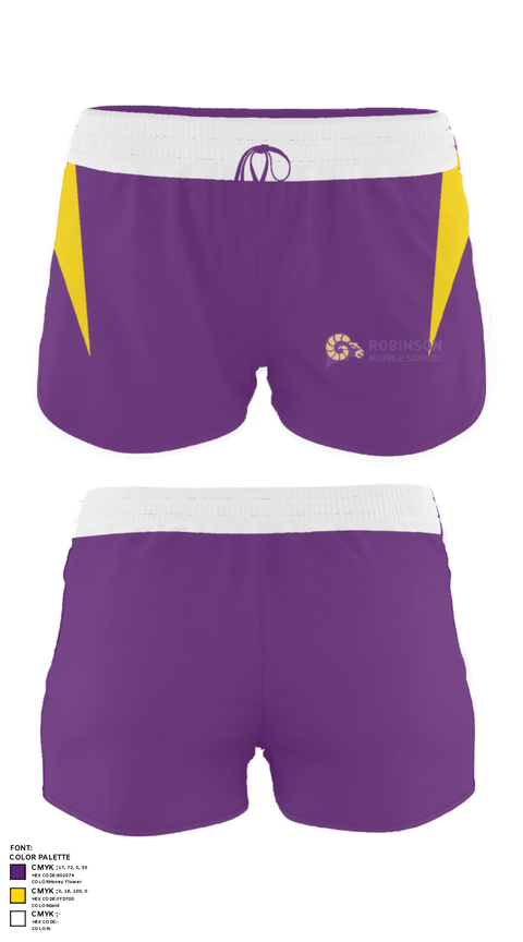 Women's Shorts, Robinson Middle School Track, Track & Field, Teamtime, Team time, sublimation, custom sports apparel, team uniforms, spirit wear, spiritwear, sports uniforms, custom shirts, team store, custom team store, fundraiser sports, apparel fundraiser