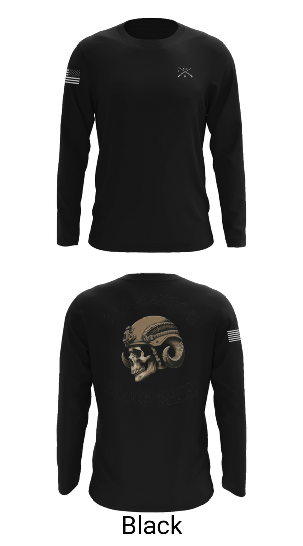 Long Sleeve Performance Shirt, 3rd PLT Black Sheep, Army, Teamtime, Team time, sublimation, custom sports apparel, team uniforms, spirit wear, spiritwear, sports uniforms, custom shirts, team store, custom team store, fundraiser sports, apparel fundraiser