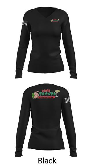 Womens Long Sleeve Vneck Shirt, Casa Romero mexican grill, , Teamtime, Team time, sublimation, custom sports apparel, team uniforms, spirit wear, spiritwear, sports uniforms, custom shirts, team store, custom team store, fundraiser sports, apparel fundraiser