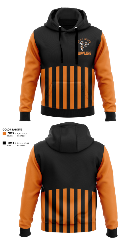 Hoodie, Pennsbury High School West Campus Bowling, Bowling, Teamtime, Team time, sublimation, custom sports apparel, team uniforms, spirit wear, spiritwear, sports uniforms, custom shirts, team store, custom team store, fundraiser sports, apparel fundraiser