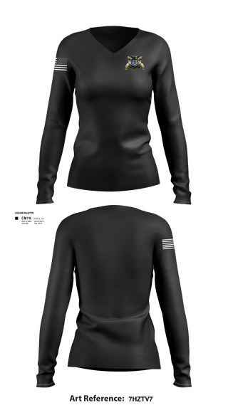 Womens Long Sleeve Vneck Shirt, 773d MP BN, Army, Teamtime, Team time, sublimation, custom sports apparel, team uniforms, spirit wear, spiritwear, sports uniforms, custom shirts, team store, custom team store, fundraiser sports, apparel fundraiser