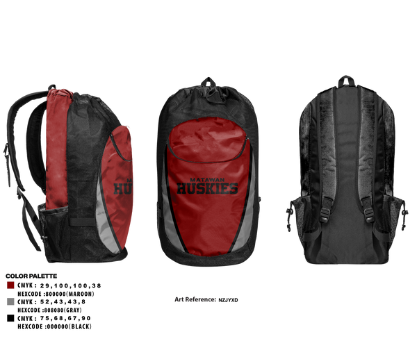Gear Bag, Matawam Huskies, Baseball, Teamtime, Team time, sublimation, custom sports apparel, team uniforms, spirit wear, spiritwear, sports uniforms, custom shirts, team store, custom team store, fundraiser sports, apparel fundraiser