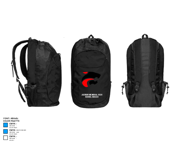 Gear Bag, Jackson Memorial High School Soccer, Women's Soccer, Teamtime, Team time, sublimation, custom sports apparel, team uniforms, spirit wear, spiritwear, sports uniforms, custom shirts, team store, custom team store, fundraiser sports, apparel fundraiser