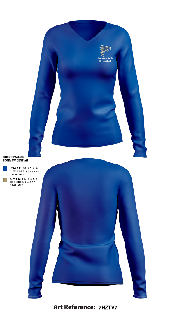 Womens Long Sleeve Vneck Shirt, Severna Park High School Basketball, Women's Basketball, Teamtime, Team time, sublimation, custom sports apparel, team uniforms, spirit wear, spiritwear, sports uniforms, custom shirts, team store, custom team store, fundraiser sports, apparel fundraiser