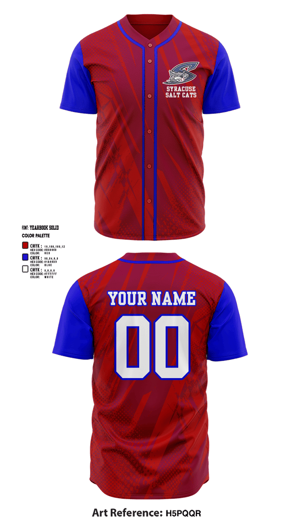 Full Button Baseball Jersey, Syracuse Salt Cats Baseball, Baseball, Teamtime, Team time, sublimation, custom sports apparel, team uniforms, spirit wear, spiritwear, sports uniforms, custom shirts, team store, custom team store, fundraiser sports, apparel fundraiser