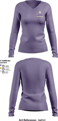 Amsterdam High School Volleyball 89487268 Women's Long Sleeve V-neck Shirt - 2