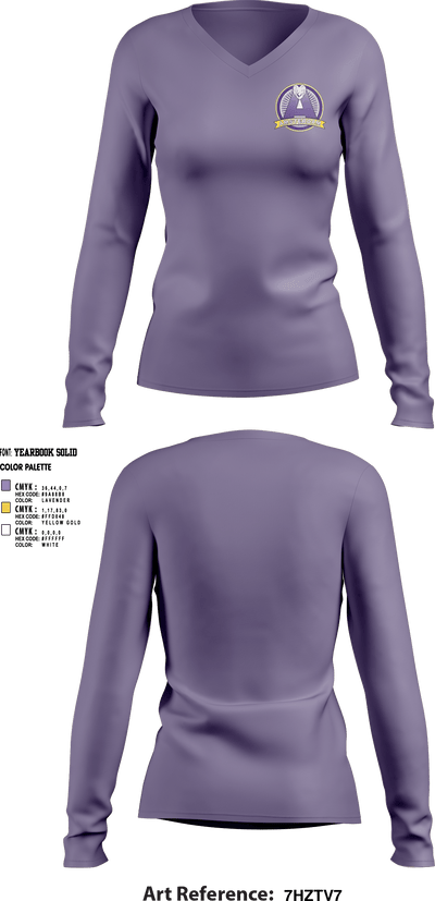 Amsterdam High School Volleyball 89487268 Women's Long Sleeve V-neck Shirt - 2
