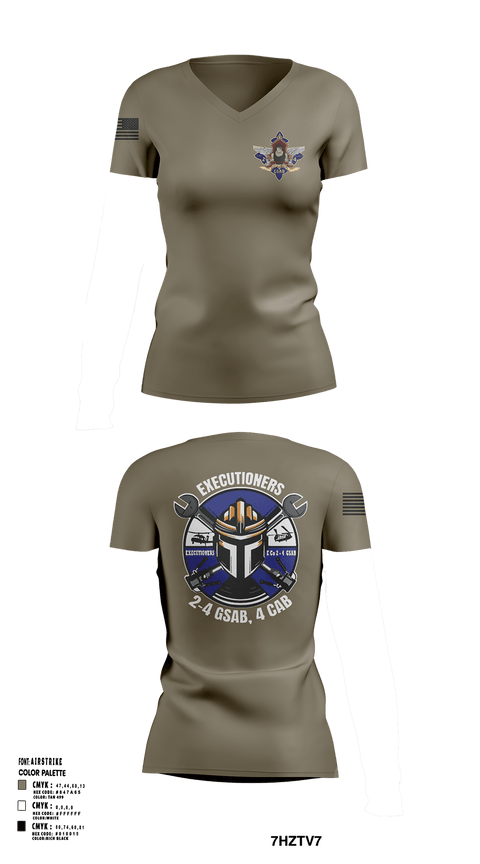 Womens Short Sleeve Vneck Shirt, E 2-4 GSABE. Co 2-4 GSAB, Army, Teamtime, Team time, sublimation, custom sports apparel, team uniforms, spirit wear, spiritwear, sports uniforms, custom shirts, team store, custom team store, fundraiser sports, apparel fundraiser