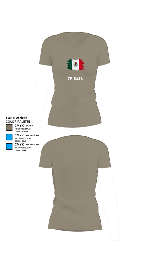 Womens Short Sleeve Vneck Shirt, TP Baja, , Teamtime, Team time, sublimation, custom sports apparel, team uniforms, spirit wear, spiritwear, sports uniforms, custom shirts, team store, custom team store, fundraiser sports, apparel fundraiser