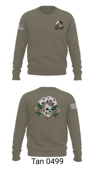 Crew Neck Sweatshirt, Gamblers, Army, Teamtime, Team time, sublimation, custom sports apparel, team uniforms, spirit wear, spiritwear, sports uniforms, custom shirts, team store, custom team store, fundraiser sports, apparel fundraiser