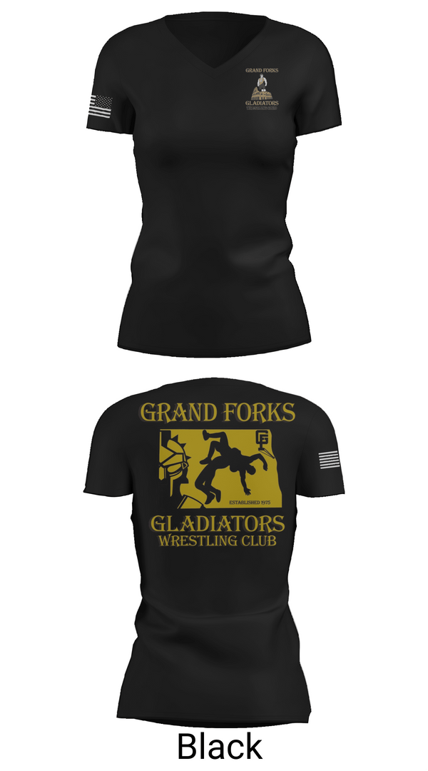 Womens Short Sleeve Vneck Shirt, Gladiators Wrestling Club, Wrestling, Teamtime, Team time, sublimation, custom sports apparel, team uniforms, spirit wear, spiritwear, sports uniforms, custom shirts, team store, custom team store, fundraiser sports, apparel fundraiser