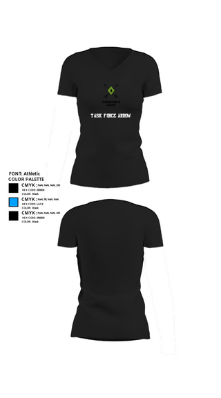 Womens Short Sleeve Vneck Shirt, Task Force Arrow, , Teamtime, Team time, sublimation, custom sports apparel, team uniforms, spirit wear, spiritwear, sports uniforms, custom shirts, team store, custom team store, fundraiser sports, apparel fundraiser