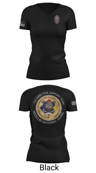 7th CST 5552337 Women's Short Sleeve V-neck Shirt - 28