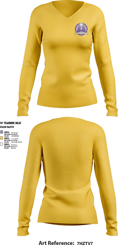 Amsterdam High School Volleyball 89487268 Women's Long Sleeve V-neck Shirt - 3