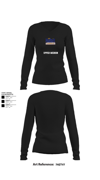 Womens Long Sleeve Vneck Shirt, Upper Merion, , Teamtime, Team time, sublimation, custom sports apparel, team uniforms, spirit wear, spiritwear, sports uniforms, custom shirts, team store, custom team store, fundraiser sports, apparel fundraiser
