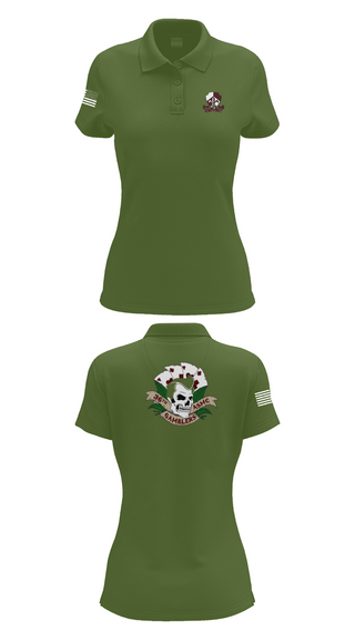 Womens Short Sleeve Performance Polo, Gamblers, Army, Teamtime, Team time, sublimation, custom sports apparel, team uniforms, spirit wear, spiritwear, sports uniforms, custom shirts, team store, custom team store, fundraiser sports, apparel fundraiser