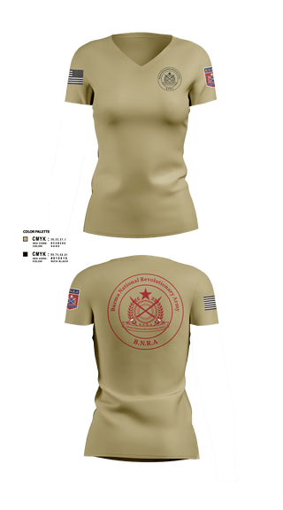 Women's Short Sleeve Vneck Shirt, B.N.R.A, Army, Teamtime, Team time, sublimation, custom sports apparel, team uniforms, spirit wear, spiritwear, sports uniforms, custom shirts, team store, custom team store, fundraiser sports, apparel fundraiser