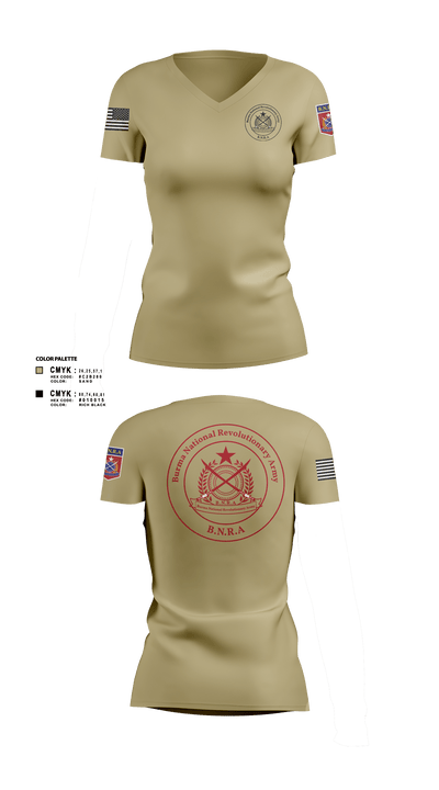 B.N.R.A 22892000 Women's Short Sleeve V-neck Shirt - 102