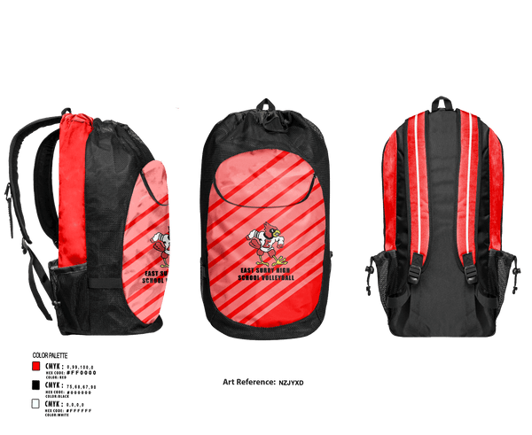 Gear Bag, East Surry High School Volleyball, Women's Volleyball, Teamtime, Team time, sublimation, custom sports apparel, team uniforms, spirit wear, spiritwear, sports uniforms, custom shirts, team store, custom team store, fundraiser sports, apparel fundraiser