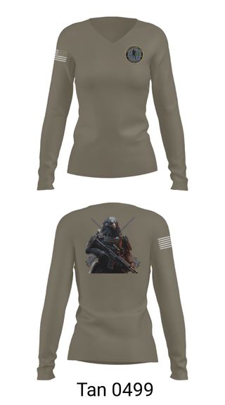 Women's Long Sleeve Vneck Shirt, Center for Security Forces Detachment Chesapeake, Navy, Teamtime, Team time, sublimation, custom sports apparel, team uniforms, spirit wear, spiritwear, sports uniforms, custom shirts, team store, custom team store, fundraiser sports, apparel fundraiser