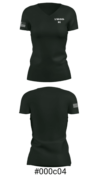 Women's Short Sleeve Vneck Shirt, 1/160th S1, Army, Teamtime, Team time, sublimation, custom sports apparel, team uniforms, spirit wear, spiritwear, sports uniforms, custom shirts, team store, custom team store, fundraiser sports, apparel fundraiser