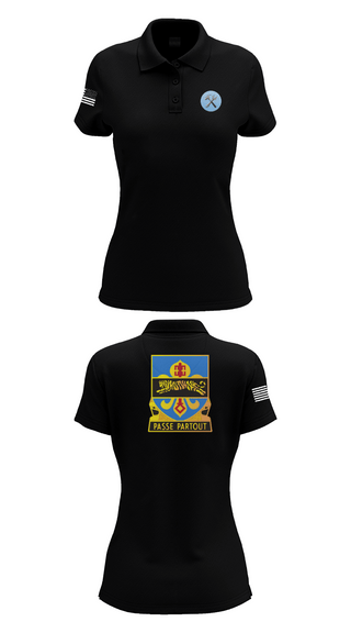 Womens Short Sleeve Performance Polo, HHD, 415th Military Intelligence Battalion, National Guard, Teamtime, Team time, sublimation, custom sports apparel, team uniforms, spirit wear, spiritwear, sports uniforms, custom shirts, team store, custom team store, fundraiser sports, apparel fundraiser