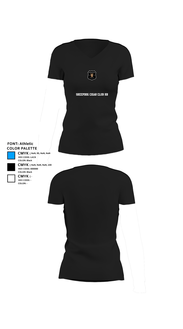 Womens Short Sleeve Vneck Shirt, Sheepdog Cigar Club HR, , Teamtime, Team time, sublimation, custom sports apparel, team uniforms, spirit wear, spiritwear, sports uniforms, custom shirts, team store, custom team store, fundraiser sports, apparel fundraiser