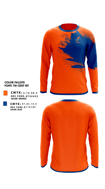 Central Middle School Golf 89815012 Long Sleeve Performance Shirt - 1
