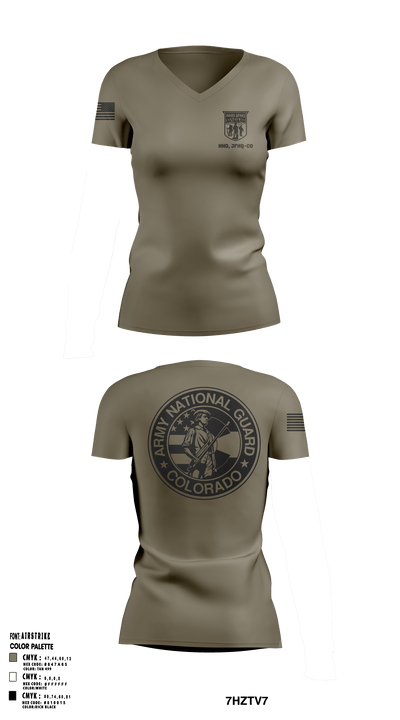 Colorado Army National Guard Women's Short Sleeve V-neck Shirt - 6