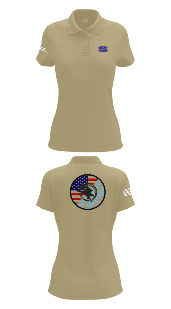 Womens Short Sleeve Performance Polo, Falcon Team, JMRC, Army, Teamtime, Team time, sublimation, custom sports apparel, team uniforms, spirit wear, spiritwear, sports uniforms, custom shirts, team store, custom team store, fundraiser sports, apparel fundraiser