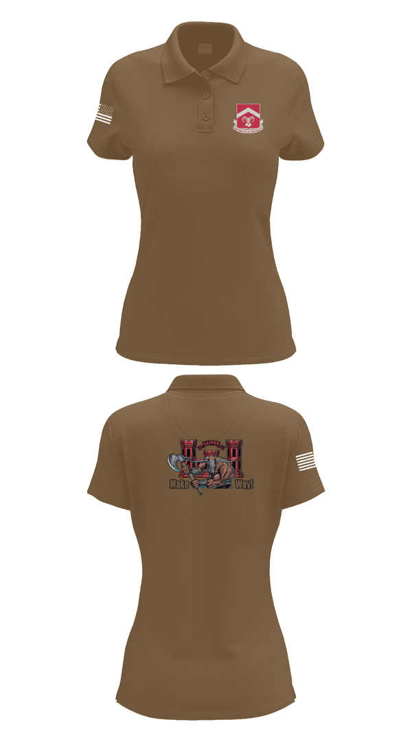 Womens Short Sleeve Performance Polo, 937th CEC-A, 40th BEB, Army, Teamtime, Team time, sublimation, custom sports apparel, team uniforms, spirit wear, spiritwear, sports uniforms, custom shirts, team store, custom team store, fundraiser sports, apparel fundraiser