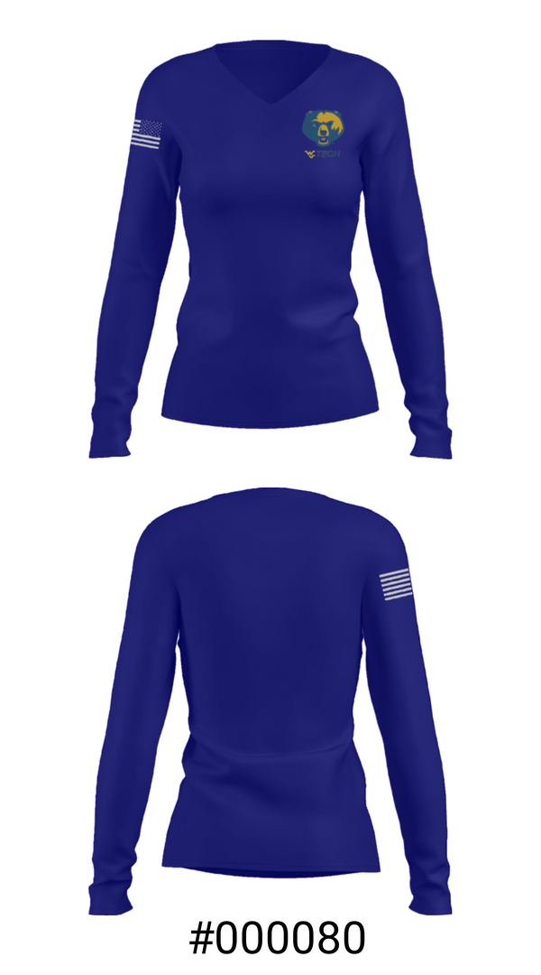 Women's Long Sleeve Vneck Shirt, West Virginia University Institute Of Technology Baseball, Baseball, Teamtime, Team time, sublimation, custom sports apparel, team uniforms, spirit wear, spiritwear, sports uniforms, custom shirts, team store, custom team store, fundraiser sports, apparel fundraiser