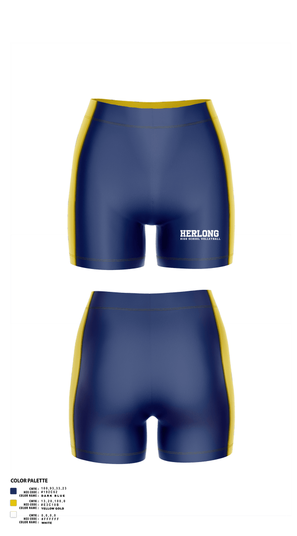 Womens Compression Shorts, Herlong High School Volleyball, Women's Volleyball, Teamtime, Team time, sublimation, custom sports apparel, team uniforms, spirit wear, spiritwear, sports uniforms, custom shirts, team store, custom team store, fundraiser sports, apparel fundraiser