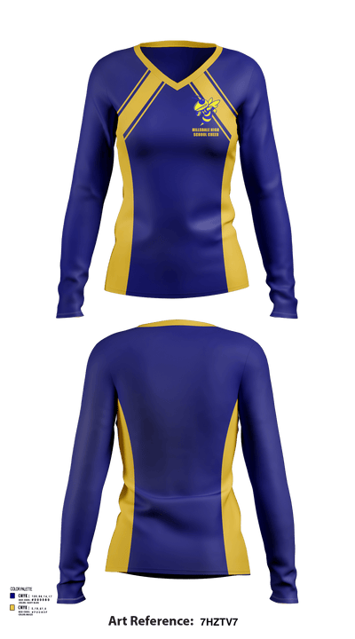Hillsdale High School Cheer 6218082 Women's Long Sleeve V-neck Shirt - 117