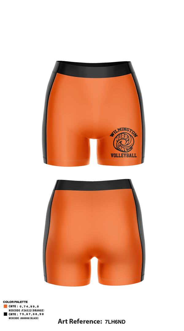 Women's Compression Shorts, Wilmington High School Volleyball, Women's Volleyball, Teamtime, Team time, sublimation, custom sports apparel, team uniforms, spirit wear, spiritwear, sports uniforms, custom shirts, team store, custom team store, fundraiser sports, apparel fundraiser