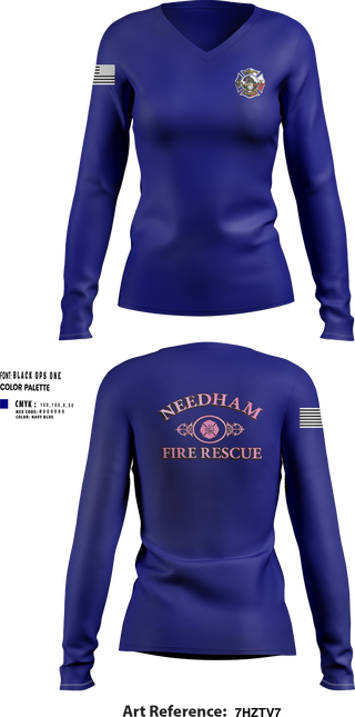 Womens Long Sleeve Vneck Shirt, MCESD4, Fire Department, Teamtime, Team time, sublimation, custom sports apparel, team uniforms, spirit wear, spiritwear, sports uniforms, custom shirts, team store, custom team store, fundraiser sports, apparel fundraiser