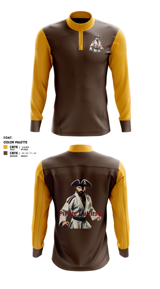 Quarter Zip Jacket, Pirate Jiu Jitsu, Wrestling, Teamtime, Team time, sublimation, custom sports apparel, team uniforms, spirit wear, spiritwear, sports uniforms, custom shirts, team store, custom team store, fundraiser sports, apparel fundraiser